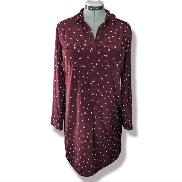 Women's Old Navy Burgundy Floral T-Shirt Dress, Size Medium - Picture 1 of 5